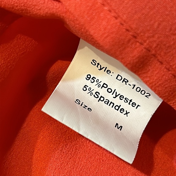 Pink Martini bright tangerine sleeveless midi length spring summer dress - Picture 4 of 4